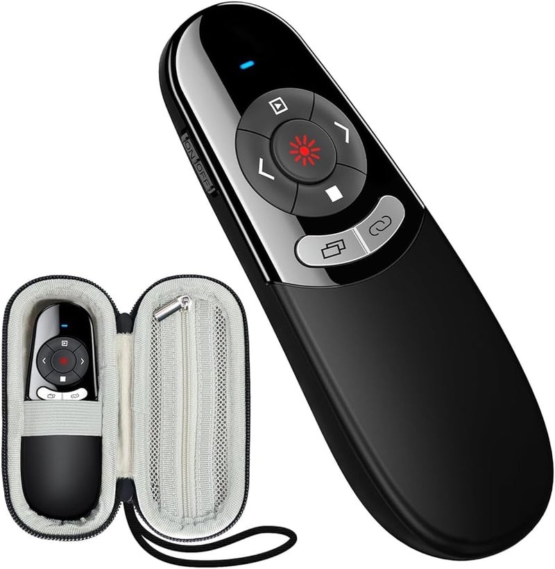 Techerleaf 2 in 1 Type C USB Presentation Clicker with Carry Bag, Wireless Presenter Remote PowerPoint Clicker for Computer Presentations, Slide Advancer for Mac Laptop - Image 1